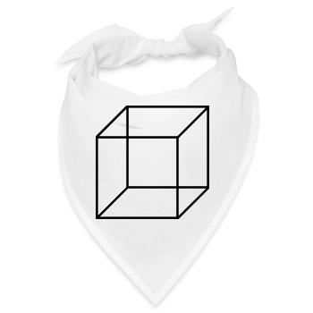 Würfel Quadrat - Bandana - Weiß - Vorne