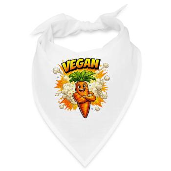 Fröhliche Karotte – Pflanzlicher Genuss - Bandana - Weiß - Vorne