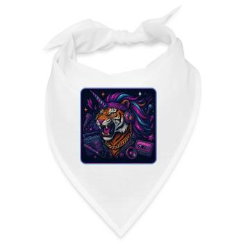 Einhorn Tiger im Party Modus - Bandana - Weiß - Vorne