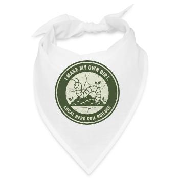 Regenwurm Bodenverbesserer für Gartenbau Kompost - Bandana - Weiß - Vorne