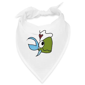 Meeresfreund Fisch Herz Cartoon - Bandana - Weiß - Vorne