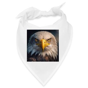 Adler in Nahaufnahme: Golden Gaze - Bandana - Weiß - Vorne