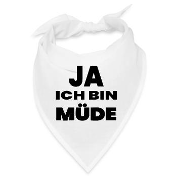 Müde - Bandana - Weiß - Vorne