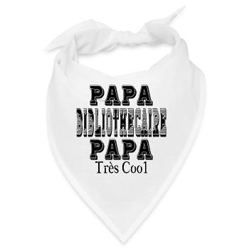 Papa Bibliothekar Papa Sehr cool - Bandana - Weiß - Vorne