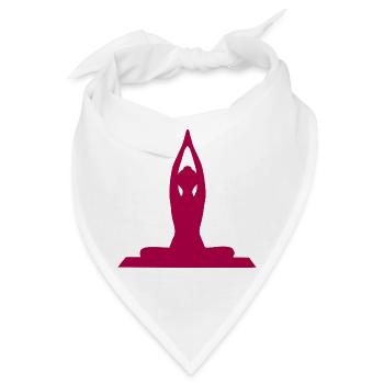 Yoga Formen Silhouetten Meditation - Bandana - Weiß - Vorne