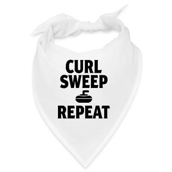 Curl Sweep Repeat Curling Sport Eissport - Bandana - Weiß - Vorne