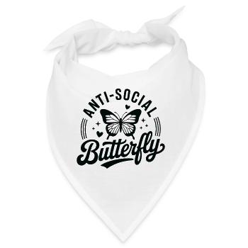 Antisozialer Schmetterling - Bandana - Weiß - Vorne