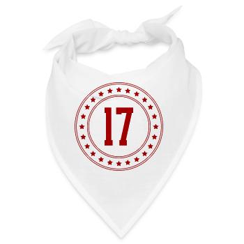 Rotes Jubiläumsbadge 17 - Bandana - Weiß - Vorne