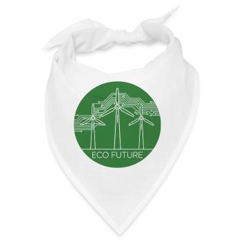 Eco Future Windturbinen-Schaltungslinien-Kunst - Bandana - Weiß - Vorne