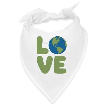 Earth Love Globe Logo - Bandana - Weiß - Vorne