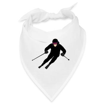 Dynamischer Skifahrer - Bandana - Weiß - Vorne