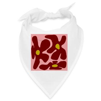 Rote Blumen Organisches Design -V2 - Bandana - Weiß - Vorne