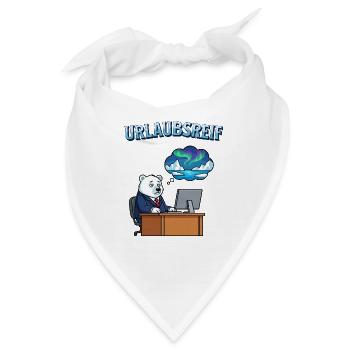 Urlaubsreif Eisbär am Schreibtisch - Bandana - Weiß - Vorne