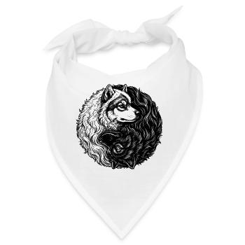 Eurasier | Yin Yang | Hintergrund Material - Bandana - Weiß - Vorne