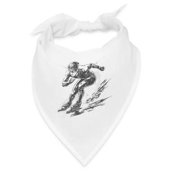 Eisschnellläufer in voller Dynamik - Bandana - Weiß - Vorne