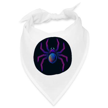 Neonspinne im All - Bandana - Weiß - Vorne