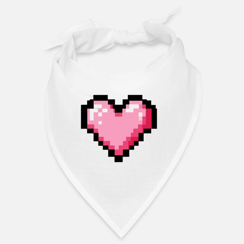 Retro 8-bit pixel heart Bandana