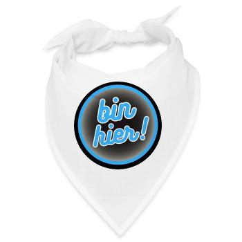 Bin Hier! Neon Kreis Badge - Bandana - Weiß - Vorne