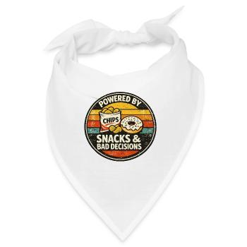 Powered by Chips – Snacks & Bad Decisions - Bandana - Weiß - Vorne