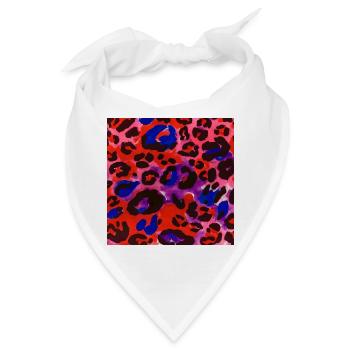 Neon Leoparden Regenbogen Muster - Bandana - Weiß - Vorne
