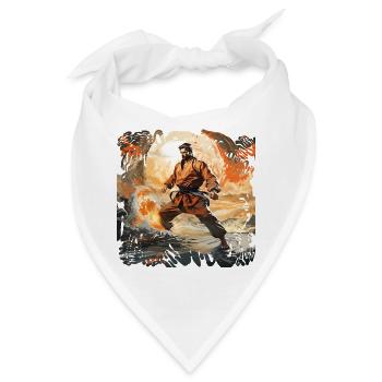 Karate-Krieger im Feuersturm - Bandana - Weiß - Vorne