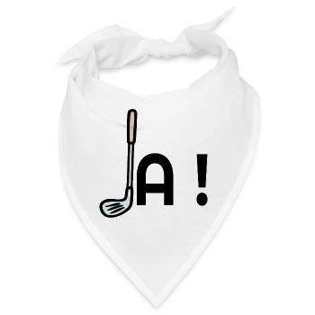 Golf Zusage Ja - Bandana - Weiß - Vorne