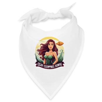 Meeresheldin Mermaid am Abend - Bandana - Weiß - Vorne
