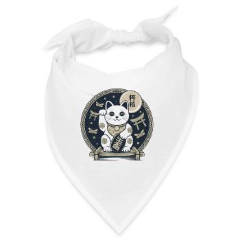 Maneki Neko Nachtmedaillon - Bandana - Weiß - Vorne