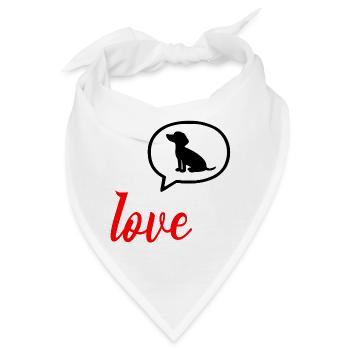 Liebeserklärung Hund - Bandana - Weiß - Vorne