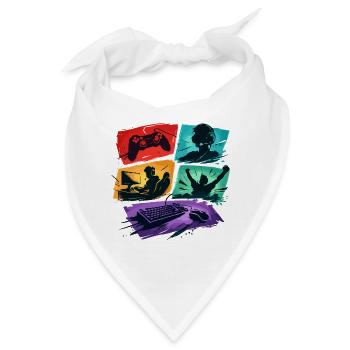 Bunte Gaming Panels Zocker-Universum - Bandana - Weiß - Vorne