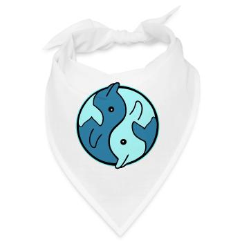 Delfine YinYang Kreis Design - Bandana - Weiß - Vorne