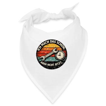 Prokrastination mit Werkzeug und Uhr - Bandana - Weiß - Vorne