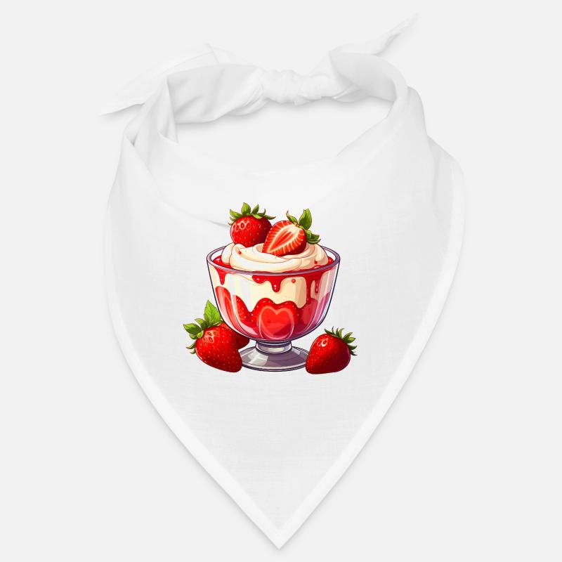 Dessert mit Erdbeeren Bandana