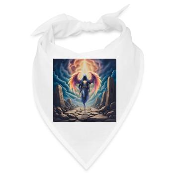 Geflügelter Krieger, Engel des Lichts - Bandana - Weiß - Vorne
