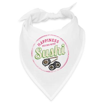 Sushi Maki Retro Hoso Maki Vintage Japan Souvenir - Bandana - Weiß - Vorne