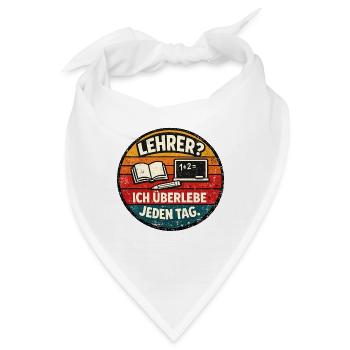 Lehrer Überleben Rundbadge - Bandana - Weiß - Vorne