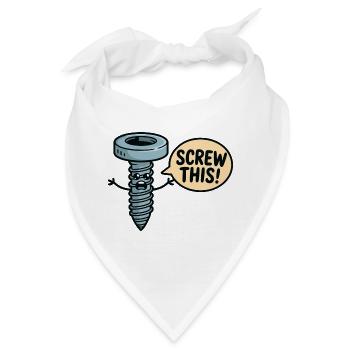 Scheiß auf diesen Cartoon-Screw-Charakter - Bandana - Weiß - Vorne