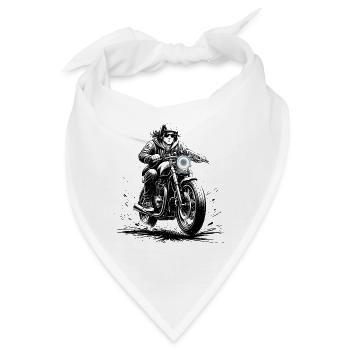 Jugendlicher auf modernem Café Racer - Bandana - Weiß - Vorne