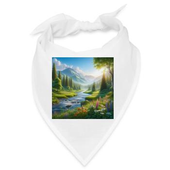 Fjälldalens Frühlingsblumenfluss - Bandana - Weiß - Vorne