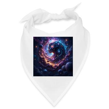 Kosmische Frau im Nebel - Bandana - Weiß - Vorne