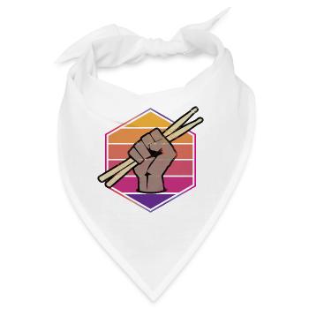 Drummer Schlagzeuger - Bandana - Weiß - Vorne