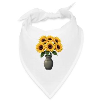 Sonnenblumen - Bandana - Weiß - Vorne