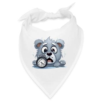 Kuschelhund mit Wecker - Bandana - Weiß - Vorne