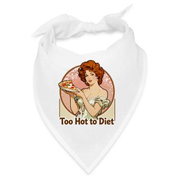 Art Nouveau Pin-Up: Elegante Frau mit Pizza-Genuss - Bandana - Weiß - Vorne