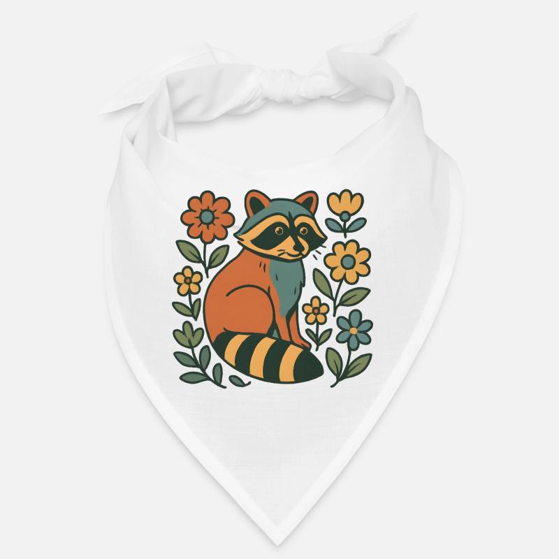 Waldfreund Waschbär im Blütenrausch Bandana