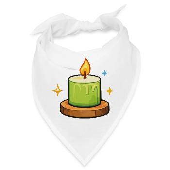 Grüne Kerze - Bandana - Weiß - Vorne
