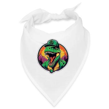 Dinosaurier-Sonnenuntergangs-Kopfschmuck - Bandana - Weiß - Vorne