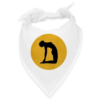 Kamel Yoga Pose Silhouette Sonne Design - Bandana - Weiß - Vorne