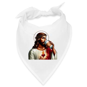 Sacred Heart Moderner Kaffee - Bandana - Weiß - Vorne