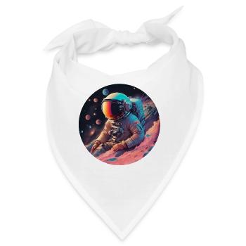 Astronaut in Neon Cosmos - Bandana - Weiß - Vorne